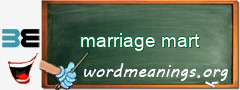 WordMeaning blackboard for marriage mart